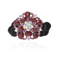 Велюровая резинка для волос с украшением (4494) вариант 09