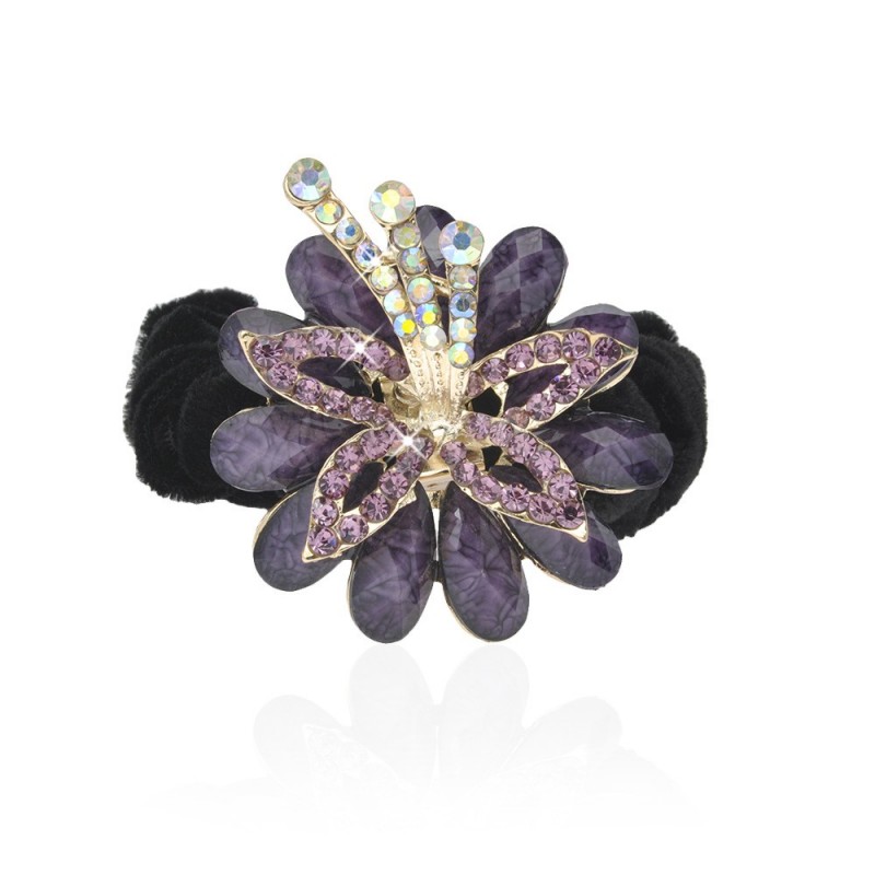 Велюровая резинка для волос с украшением (4495) вариант 01