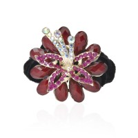 Велюровая резинка для волос с украшением (4495) вариант 02