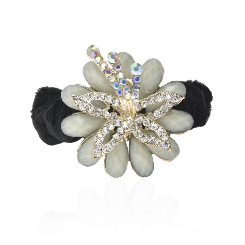 Велюровая резинка для волос с украшением (4495) вариант 03