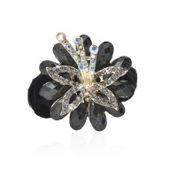 Велюровая резинка для волос с украшением (4495) вариант 06