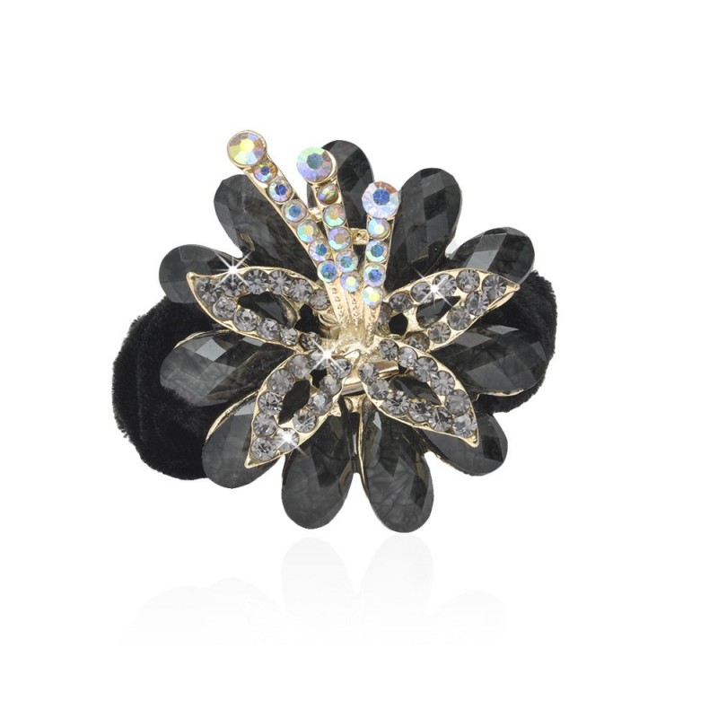 Велюровая резинка для волос с украшением (4495) вариант 06