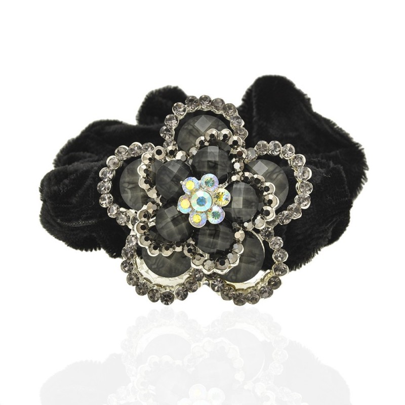 Велюровая резинка для волос с украшением (4496) вариант 10