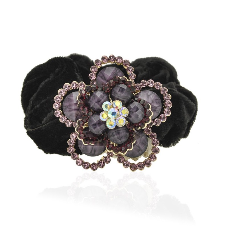 Велюровая резинка для волос с украшением (4496) вариант 11