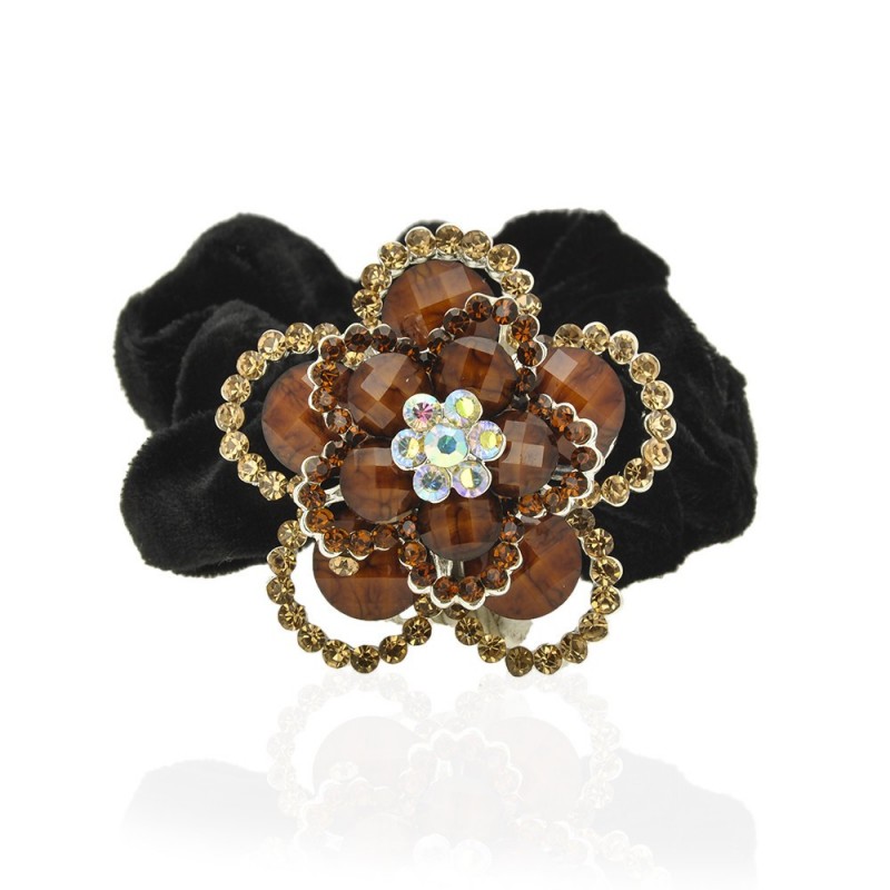 Велюровая резинка для волос с украшением (4496) вариант 12