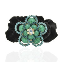 Велюровая резинка для волос с украшением (4496) вариант 13