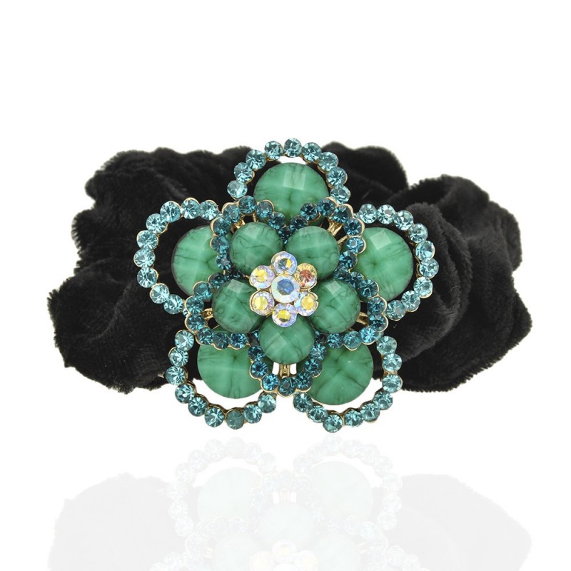 Велюровая резинка для волос с украшением (4496) вариант 13