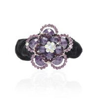 Велюровая резинка для волос с украшением (4496) вариант 04