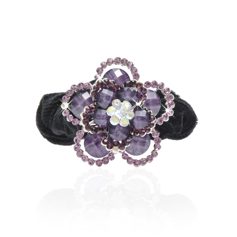 Велюровая резинка для волос с украшением (4496) вариант 04