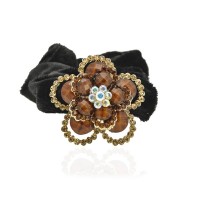 Велюровая резинка для волос с украшением (4496) вариант 08