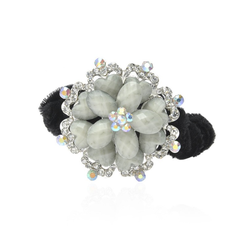 Велюровая резинка для волос с украшением (4497) вариант 01