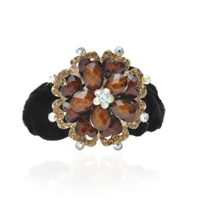 Велюровая резинка для волос с украшением (4497) вариант 12