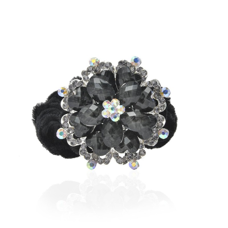 Велюровая резинка для волос с украшением (4497) вариант 04