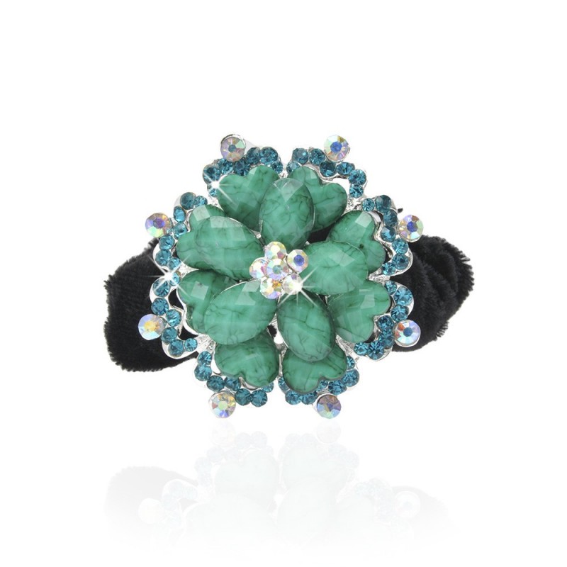 Велюровая резинка для волос с украшением (4497) вариант 05