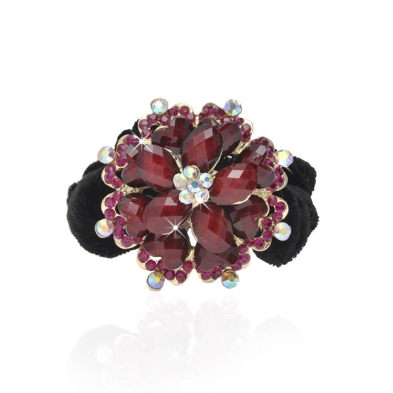 Велюровая резинка для волос с украшением (4497) вариант 08