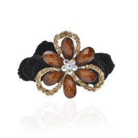 Велюровая резинка для волос с украшением (4498) вариант 12