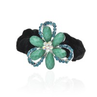 Велюровая резинка для волос с украшением (4498) вариант 04