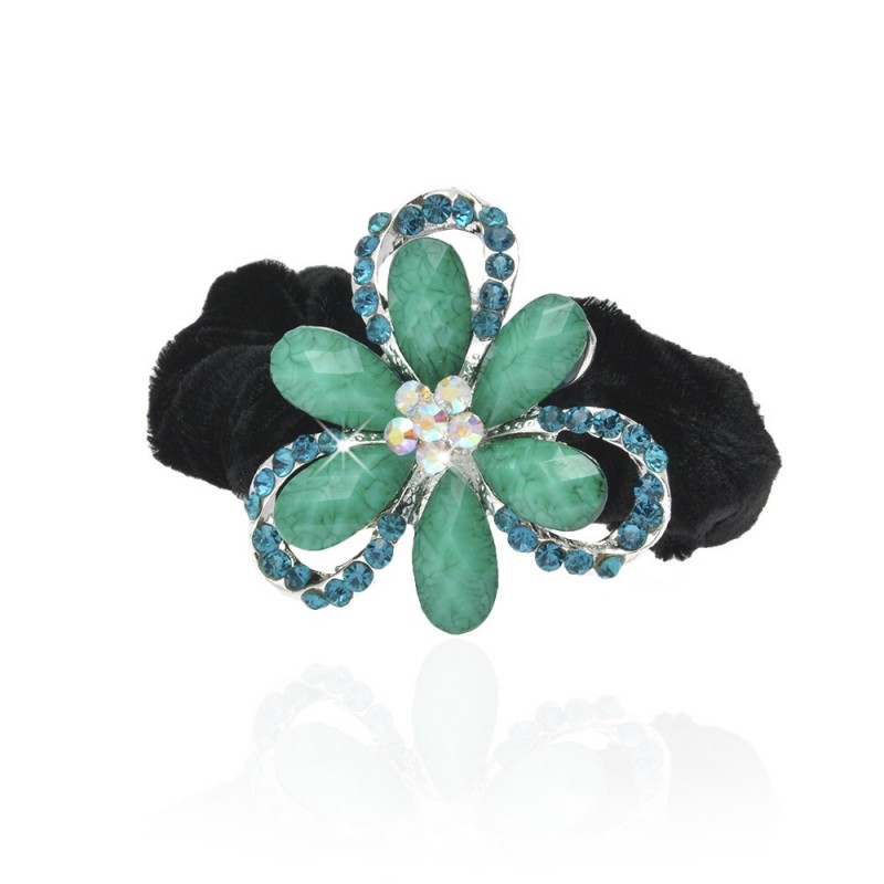 Велюровая резинка для волос с украшением (4498) вариант 04