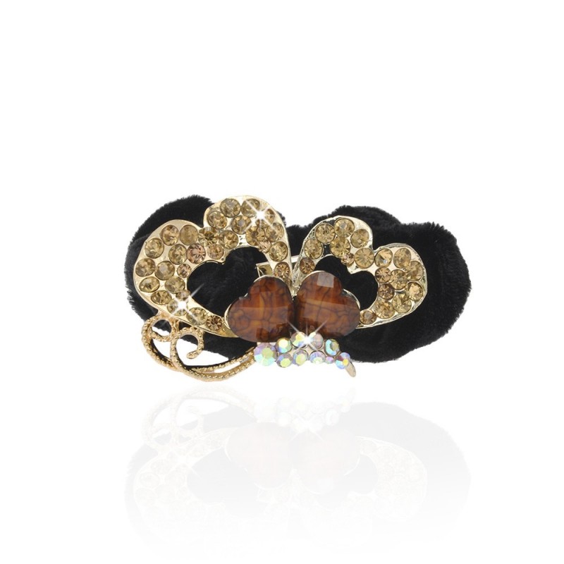 Велюровая резинка для волос с украшением (4508) вариант 01