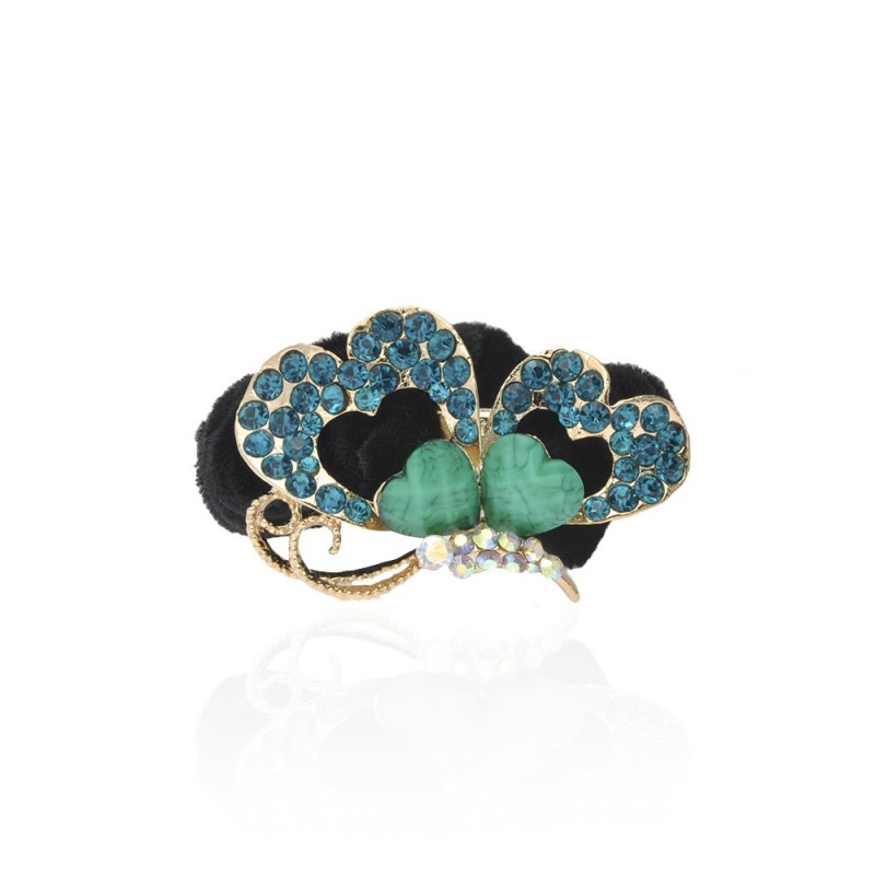 Велюровая резинка для волос с украшением (4508) вариант 02