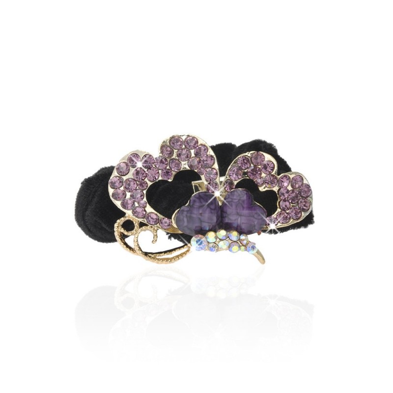 Велюровая резинка для волос с украшением (4508) вариант 05