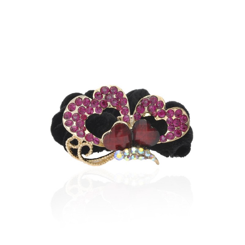 Велюровая резинка для волос с украшением (4508) вариант 06