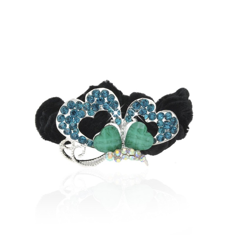 Велюровая резинка для волос с украшением (4508) вариант 08