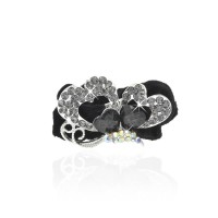 Велюровая резинка для волос с украшением (4508) вариант 09