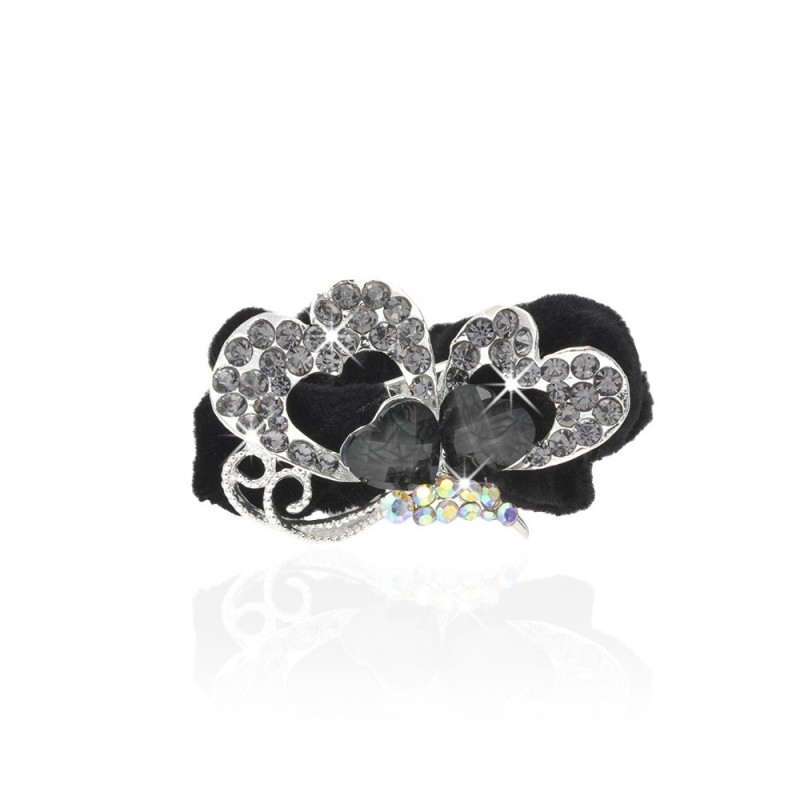 Велюровая резинка для волос с украшением (4508) вариант 09