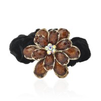 Велюровая резинка для волос с украшением (4509) вариант 01