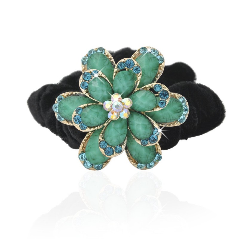 Велюровая резинка для волос с украшением (4509) вариант 04