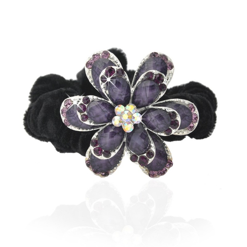 Велюровая резинка для волос с украшением (4509) вариант 08