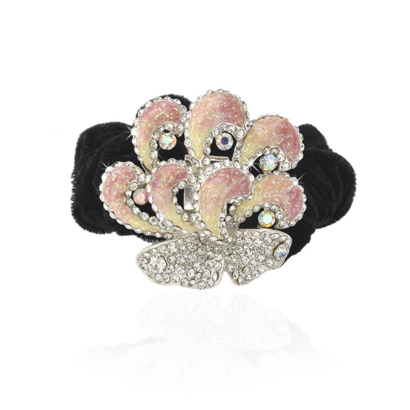 Велюровая резинка для волос с украшением (4620) вариант 06