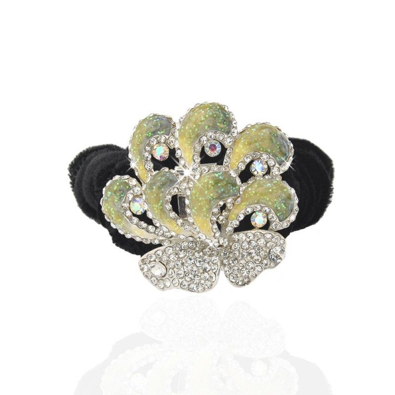 Велюровая резинка для волос с украшением (4620) вариант 07