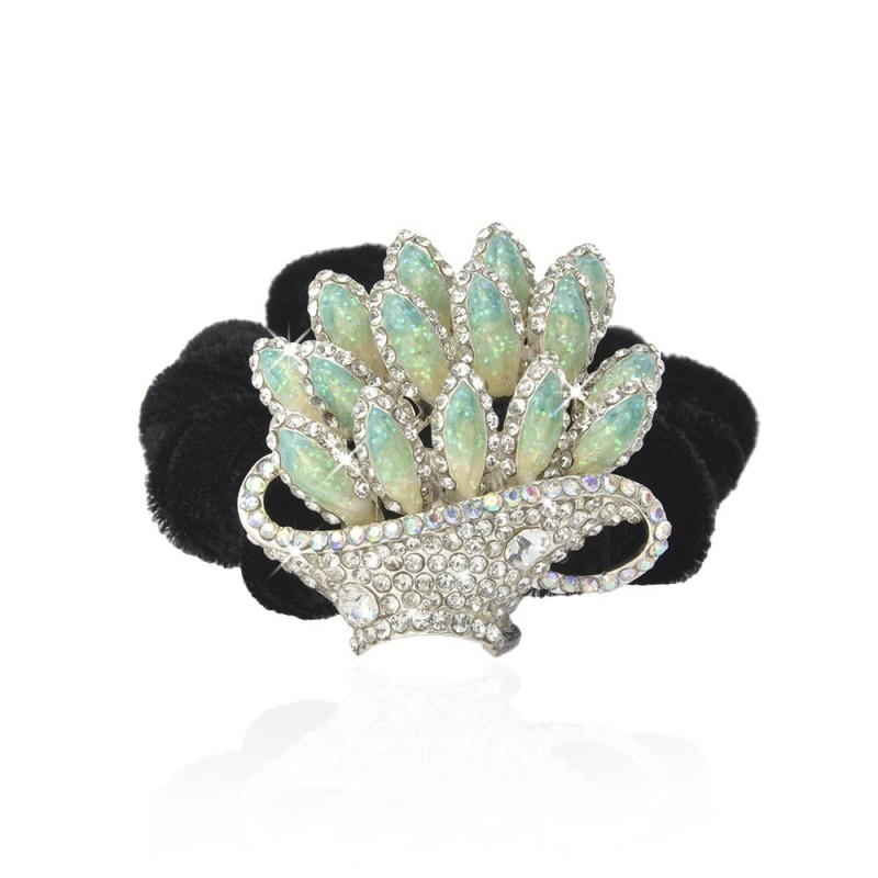 Велюровая резинка для волос с украшением (4621) вариант 03