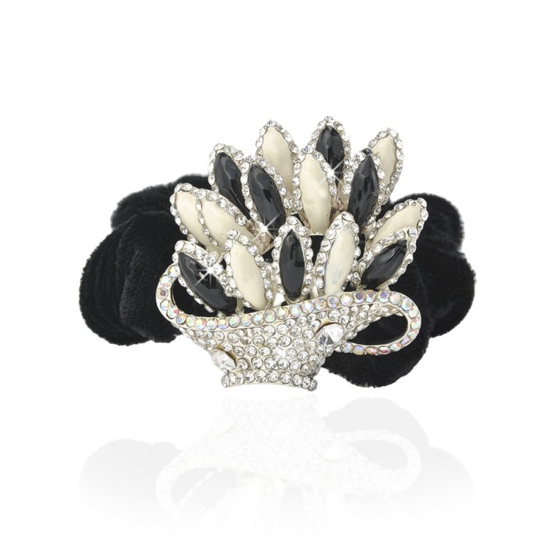 Велюровая резинка для волос с украшением (4621) вариант 07