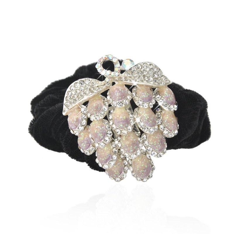 Велюровая резинка для волос с украшением (4622) вариант 01