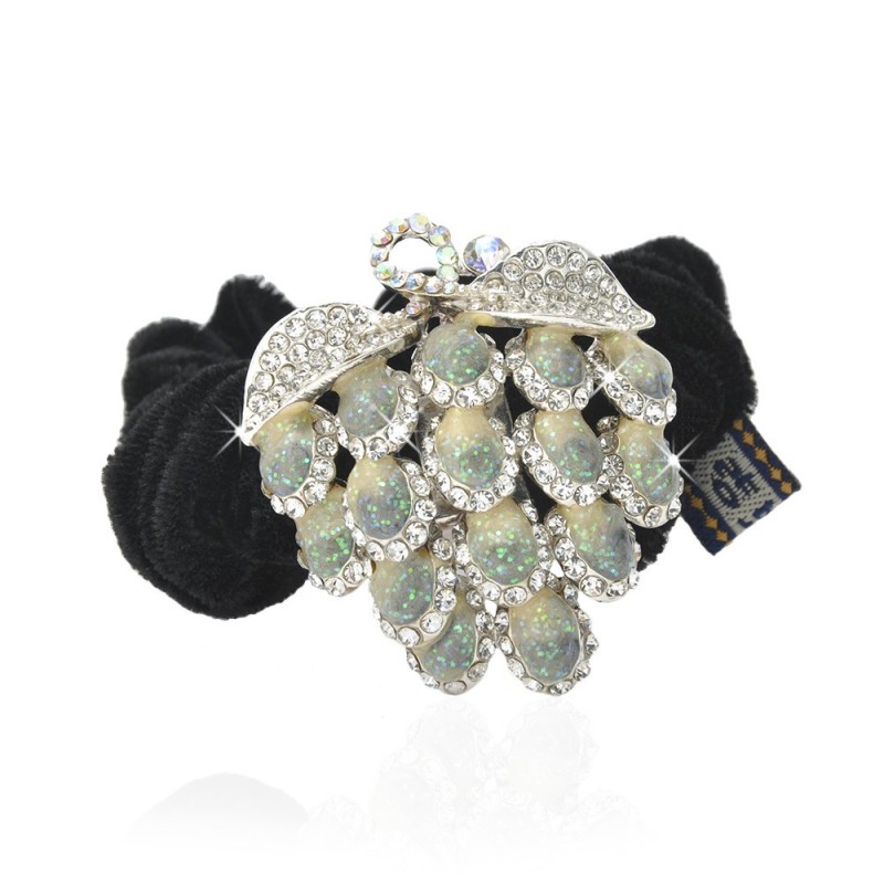 Велюровая резинка для волос с украшением (4622) вариант 03