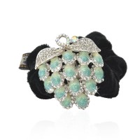 Велюровая резинка для волос с украшением (4622) вариант 04