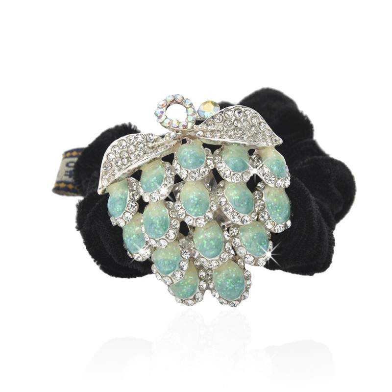 Велюровая резинка для волос с украшением (4622) вариант 04