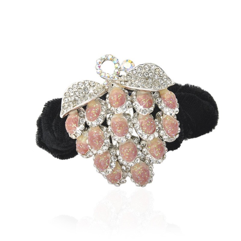 Велюровая резинка для волос с украшением (4622) вариант 05