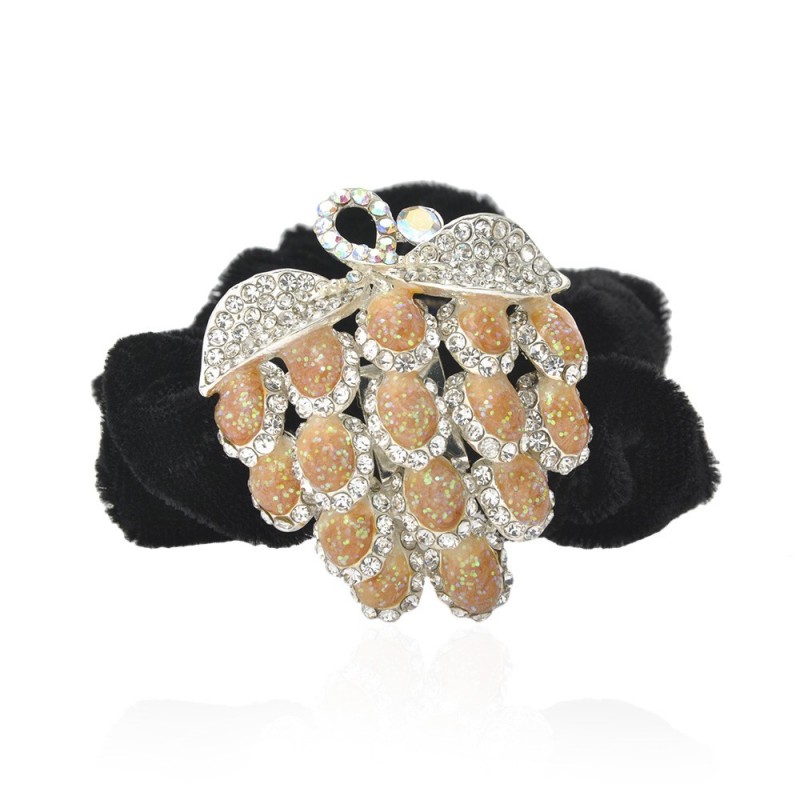 Велюровая резинка для волос с украшением (4622) вариант 06