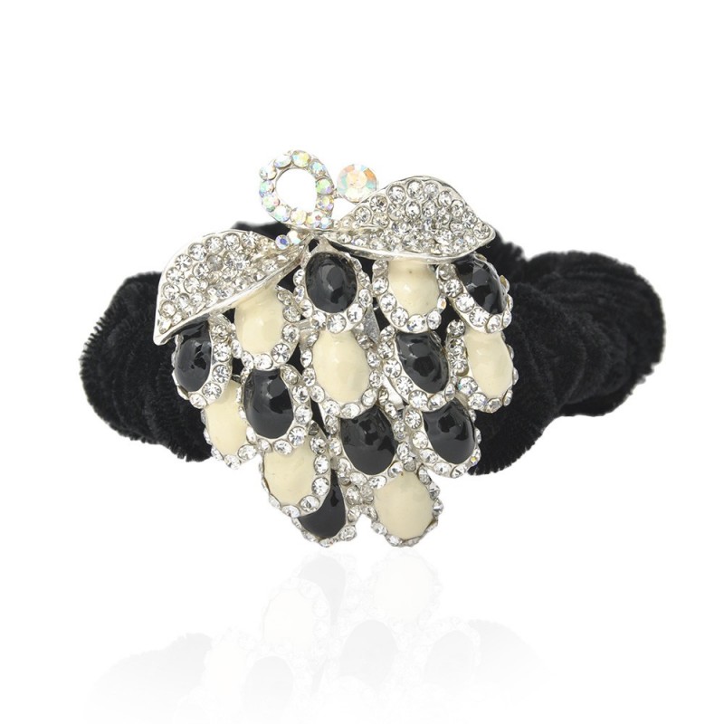 Велюровая резинка для волос с украшением (4622) вариант 07