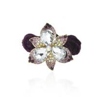 Велюровая резинка для волос с украшением (4919) вариант 04