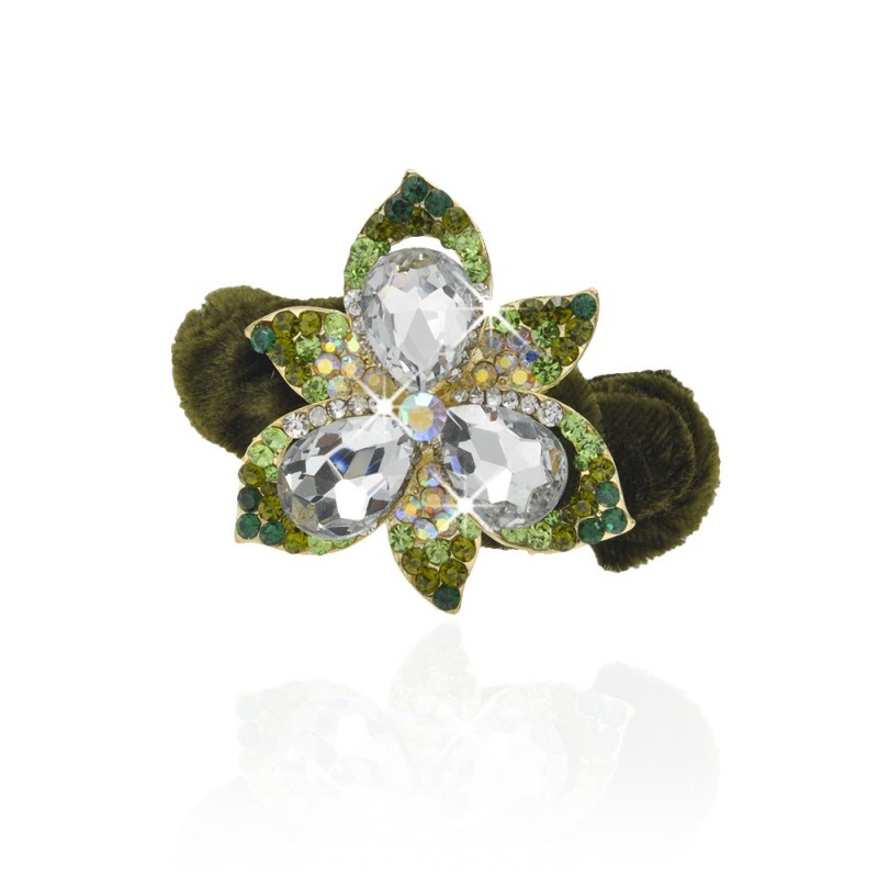 Велюровая резинка для волос с украшением (4919) вариант 05