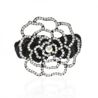 Велюровая резинка для волос с украшением (5498) вариант 01