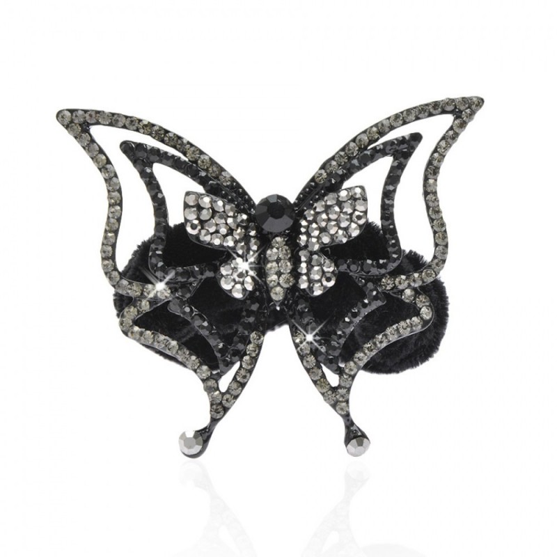 Велюровая резинка для волос с украшением (5499) вариант 01