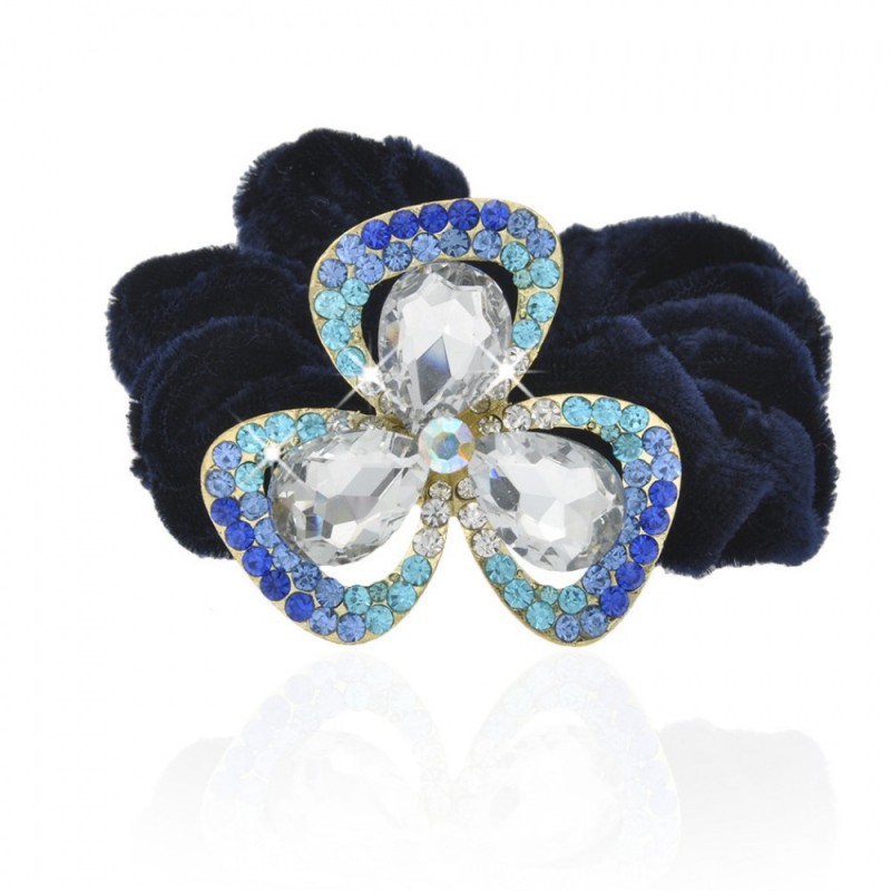 Велюровая резинка для волос с украшением (5516) вариант 05