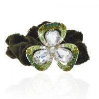 Велюровая резинка для волос с украшением (5516) вариант 06