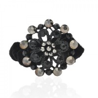 Велюровая резинка для волос с украшением (6010) вариант 03